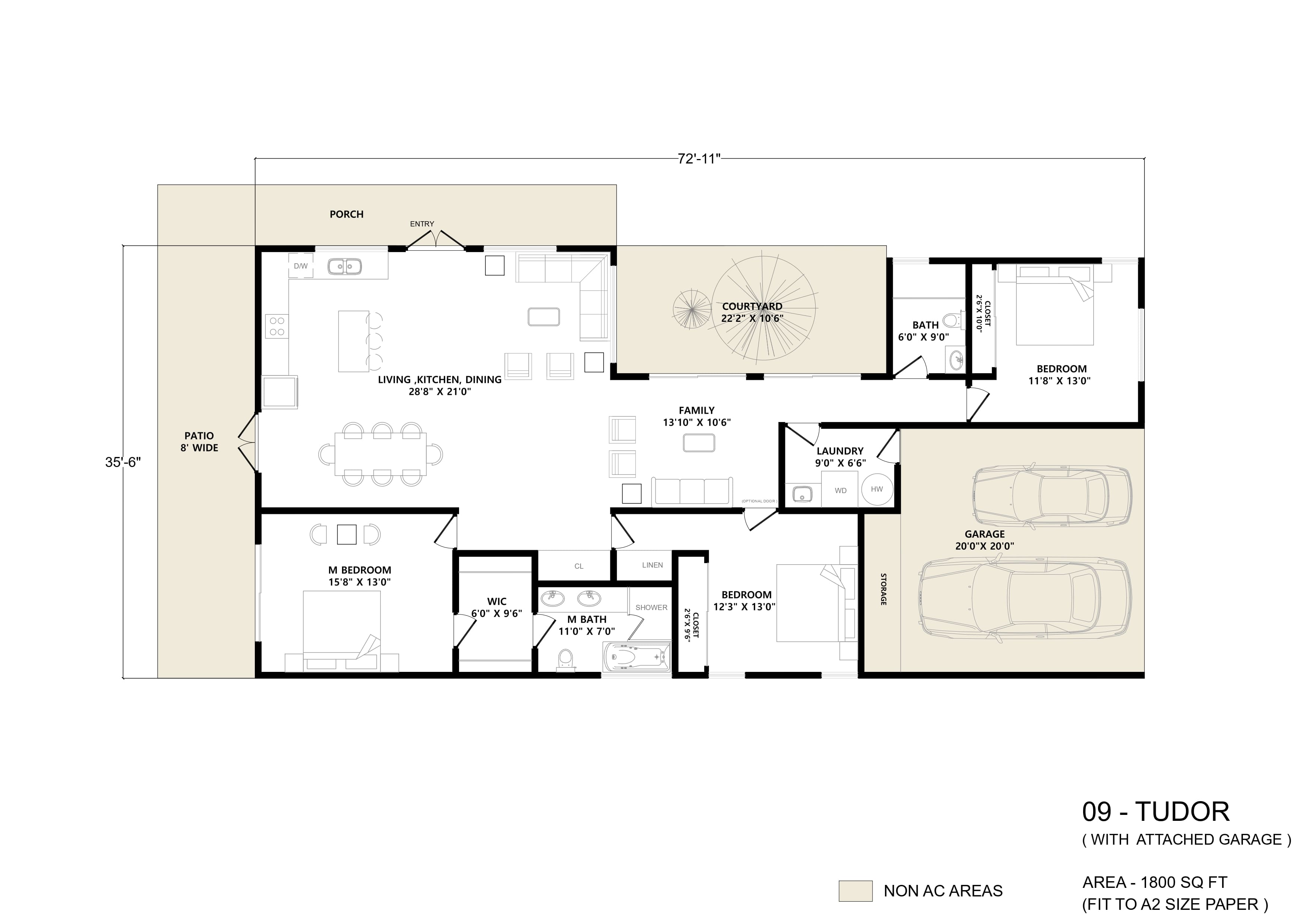 Kensington (1,800 sqft) - Floor plan
