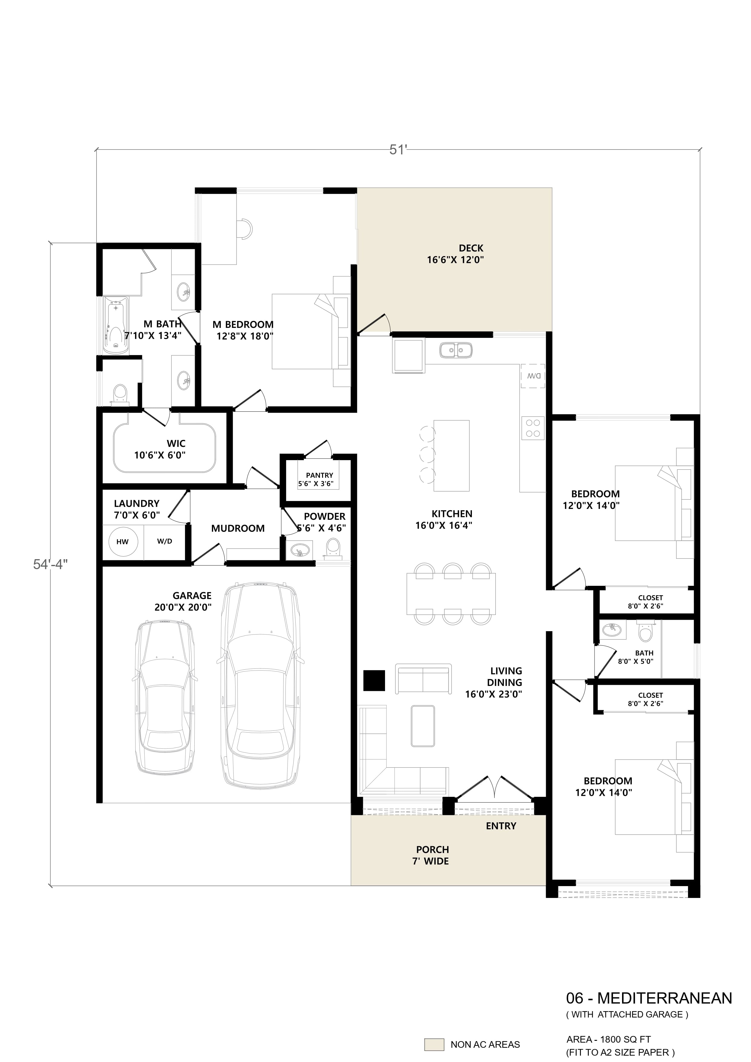 Palermo (1,800 sqft) - Floor plan