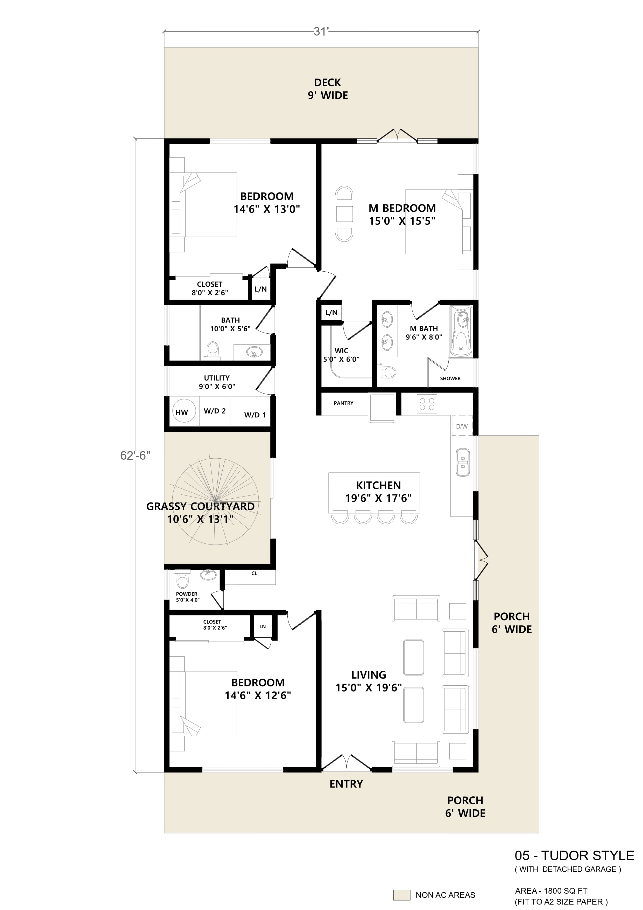Wentworth (1,800 sqft) - Floor plan
