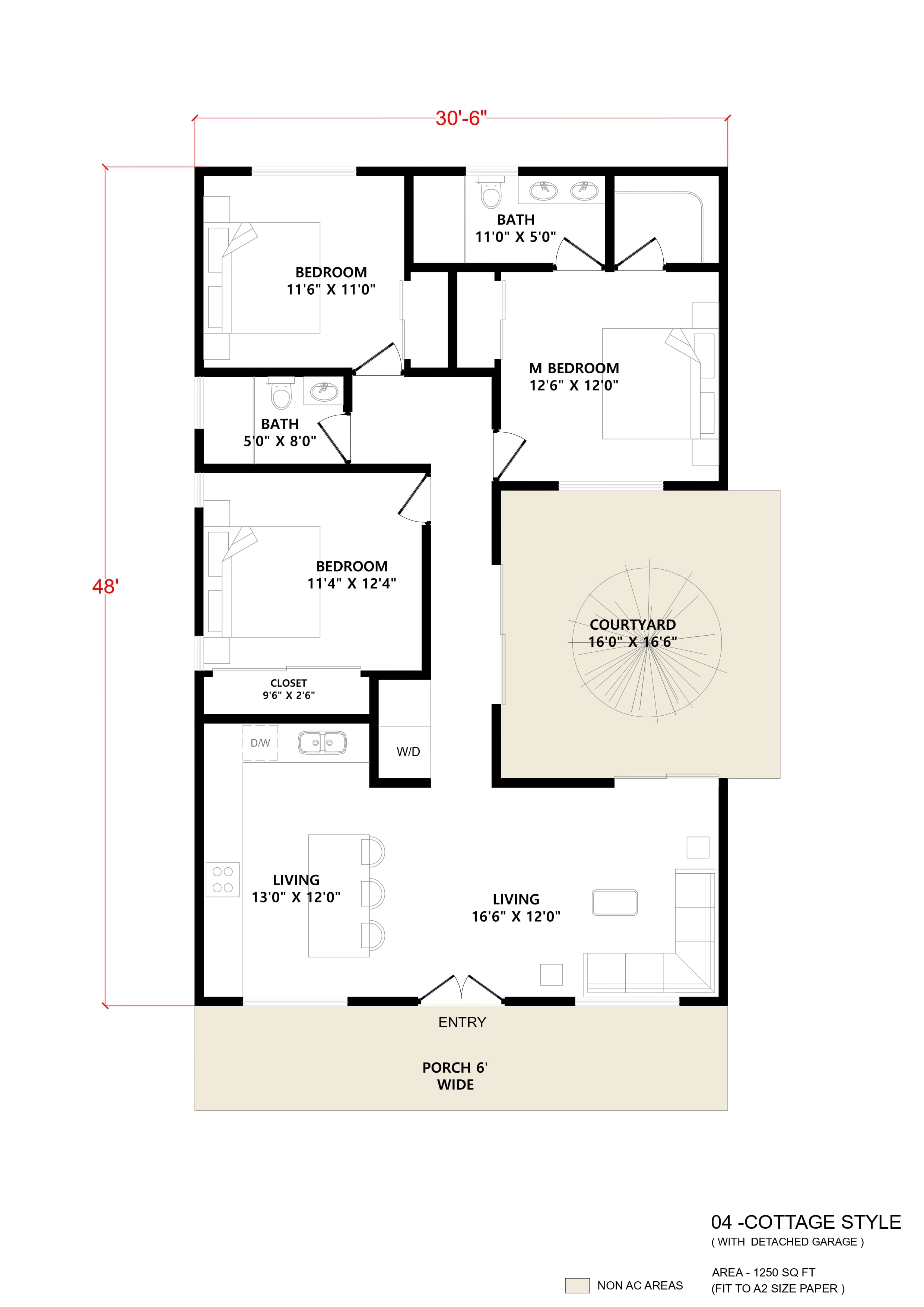 Willowbrook (1,250 sqft) - Floor plan
